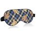 Haskirky Light Blocking Eye Mask Breathable and Adjustable Adult Men and Women Travel on Business Trips Yoga Meditation Light Smooth Comfortable Eye Mask Office Deep Sleep Goodies Bears Navy Plaid