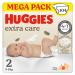 Huggies Extra Care Baby Diapers Size 2 (3-6 kg) Pack of 104 Diapers (Megapack) Taille 2 (Lot de 104)