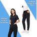 PuriPure Women's Classic V-Neck Scrub Set - Black, Size Medium | Nurse Scrub Set with 7 Pockets and Jogger Pants - Buy Online on SooperMarket.com