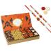Ghasitaram Gifts Jaiccha Rakhi for Brother Mewa Bites in Designer Box 18 pcs with 2 Rudraksh rakhis