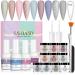 19Pcs Saviland Dip Powder Nail Kit Starter, 10 Colors Glitter White Pink Clear Dipping Powder Nail Kit with Dip Powder Base Activator and Top Coat Brush Saver Dip Powder Liquid Set for Nails Art A-Daily Colors