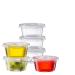 Pantry Value 100 Sets - 2 oz. Jello Shot Cups with Lids, Small Plastic Condiment Containers for Sauce, Salad Dressings, Ramekins, & Portion Control 2 oz. - Clear
