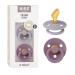BIBS COLOUR Schnuller 2-pack BPA-free pacifier jaw-friendly shape.Natural rubber/latex made in Denmark.6-18 months (2-person pack) Fossil Gray / Mauve 6-18 months (2 Pack) Fossil Gray / Mauve