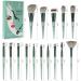 HEYMKGO 15Pcs Makeup Brush Set - Premium Synthetic Bristles for Liquid & Powder Makeup Application - Green - Buy Online on SooperMarket.com