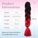 Tess Braids Extensions Ombre 60cm - Jumbo Kanecalon Hair for Box Braids | 100g (Black Red Ombre) - Buy Online on SooperMarket.com