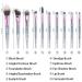 10 PCS Glitter Handle Makeup Brush Set | Professional Face & Eye Brushes | Green Cosmetic Brushes in Transparent Bag - International Shipping - Buy Online on SooperMarket.com