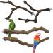 Allazon 4 pieces of birds natural wood seat rods natural grape rod bird rods for birds birds toy bird parrot swing toys style 1
