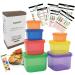 FIXBODY 7PCS Portion Control Containers, Color-Coded Labeled, 21 Day Lose Weight System (Use Guide, 21 Day Tracker and Recipe Ebook Include) 7 PCS