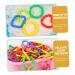 Ibasenice 175 PTH Geometric Chain Buckle Baby Rings Toy - 5 Colorful Toddler Chain Play Set for Crib 5.5x5.5cm - Buy Online on SooperMarket.com