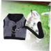 Minkissy 3pcs Bunny Vest Dress for Small Animals | Guinea Pig & Hedgehog Clothes | Soft Ferrope Harness & Lead Vest | Gray & Black - Buy Online on SooperMarket.com