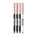 Ruby Kisses Waterproof Eyeliner 24HR Waterproof Long-Lasting Mechanical Eyeliner Pencil with Built-in Sharpener Smudgeproof 4 Pack (Blackest Black Black Brown Dark Brown Pure White) 1 Set
