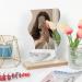 Delicate Irregular Acrylic Makeup Mirror Aesthetic Desktop Mirror with Durable Wooden Base for Men Women Portable Lightweight Cosmetic Mirror for Home Bathroom Travel - Buy Online on SooperMarket.com