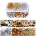 Gzmayuen Leaf Gold Nail Art Glitter Foil Flakes for Nail Decoration | 2 Boxes Golden Aluminum Foil Seedlettes - Buy Online on SooperMarket.com