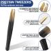 Andibro Eyebrow Hair Removal Tweezers Stainless Steel Precision Eyebrow Pluckers Non-Slip Handles No Gaps Professional Flat Tip for Ingrown Facial Hair Lashes Home Men Women Beauty Salon(slanted tip) - Buy Online on SooperMarket.com