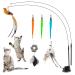 EASY JOY Cat Interactive Toys for Indoor Cat Toys Feather Refill Flying Bird Kitten Toy Cat Toys Dangle for Exercising Eliminating Boredom (9PCS)