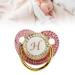 Personalized Rhinestone Baby Pacifier Clip Set - Letter H | Curved Design Silicone Soother for Milk Feeding - Buy Online on SooperMarket.com