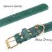 Tagme Personalized Leather Dog Collar - Engraved Name & Phone Number | Adjustable Green Collar for Small Medium & Large Dogs (33-39cm) - 1 Pack - Buy Online on SooperMarket.com
