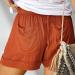 Gufesf Women's Summer Shorts - Lightweight Linen Comfy Elastic Waist Casual Shorts - XX-Large, Orange - Buy Online on SooperMarket.com