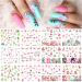 Flamingo Nail Art Stickers Decals Nail Art Supplies Kits Nail Polish Strips Summer Nail Decorations Accessions Water Transfer Decal Slider Tropical Palm Flamingo Cactus Pine Apple 12 Sheets
