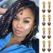Formery 8Pcs Crystals Dreadlock Cuffs Gold Box Braid Rings Clip Accessories Black African Hair Tube Charms Jewelry for Women and Girls