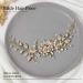Bridal Flower Hair Vine Headpiece with Pearls - Gorais Bride Wedding Hair Accessories (B-Gold) - Buy Online on SooperMarket.com