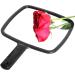 TRIXES Handheld Salon Hairdresser Mirror - Wide Angle 20x17.5cm - Black - Buy Online on SooperMarket.com
