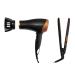 Remington Hair Care Gift Set - Ceramic Hair Straighteners and 2000 W Ionic Hair Dryer with Concentrator D3012GP Black/Bronze