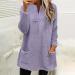 AMhomely Women's Plus Size Teddy Fleece Hooded Jumper - Purple, M | Soft Double Fleece Casual Hoodies with Pocket, V Neck Sweatshirt for Winter Lounge Wear - Buy Online on SooperMarket.com
