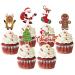 24 x Christmas Cupcake Toppers Merry Christmas Cake Topper Christmas Cake Decoration for Christmas Party Decoration Dessert Cake Christmas Party (Santa Claus)