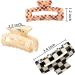 HAYHOI 4PCS Hair Claw Clips Celluloid French Butterfly Jaw Tortoise Shell - Stylish Accessories for Women & Girls - Checkerboard Leopard White - Buy Online on SooperMarket.com