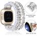Women's Handmade Beaded Bracelet Band for Fitbit Versa 3/Sense - White/Grey - Buy Online on SooperMarket.com