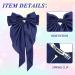 Navy Blue Bow Clips for Women Satin Hair Bow for French Long Tail Elegant and Cute Big Bows for Hair About Solid Soft Hair Accessories Birthday Wedding Party Gifts - Buy Online on SooperMarket.com