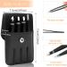 Sularpek 4-Piece Professional Stainless Steel Eyebrow Tweezers Set with Leather Case - Ideal for Ingrown Hair, Eyebrow Plucking, and Facial Hair Removal - Women & Men - Buy Online on SooperMarket.com