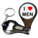 BadgeBeast.co.uk I love Men - Key Ring Bottle Opener and Nail Clipper