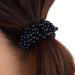 Women's Hair Scrunchies Ponytail Holder Faux Pearl Elastic Black 3 Pack