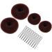 Hair Bun Donut MORGLES 4pcs Hair Donut Brown Hair Donuts for Buns Ballet Bun Ring with 10pcs Hair Pins Hair Bun Maker Shaper Chignon Doughnut for Dancer Ballerina
