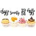 24 Pieces Glitter 70th Birthday Cupcake Toppers | 70th Birthday Decorations | 1954 Theme Party Accessories | Black Cake Decor - Buy Online on SooperMarket.com