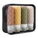 4 Pack Travel Bottles for Toiletries with Labels 100ML Silicone Travel Bottles Set with Clear Zipper Toiletry Bag Leakproof Refillable Squeeze Travel Size Containers for Shampoo Conditioner Clay/Deep Red/Beige/Olive Drab