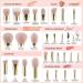 BEILI 30Pcs Professional Makeup Brush Set - Vegan Synthetic Kabuki Brushes for Face, Eyes, and Blush - Pearl White/Rose Gold - Buy Online on SooperMarket.com