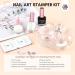 Saviland French Nails Stamp Kit - 10 Partly French Nail Stamps Gel Polishes Latex Band & Replaceable Head - Ideal for Stunning Nail Art - Buy Online on SooperMarket.com