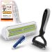 Finopet 3 Set Dog brush cat brush XL lint roller and tick tongs in the action set long hair and undercoat fur brush animal hair remover automatic tick removal