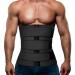 Mens Workout Waist Trainer Neoprene Corset Sauna Sweat Trimmer Cincher Slimming Belly with Belts Black Waist Trainer Belt Large