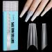 TOMICCA Long Coffin French Edge Nail Tips 240pcs Half Cover False Nail Tips Clear False Nails Acrylic Nail Tips Artificial Nails Tips for Acrylic Extensions Salon Nails 15 Sizes Half Cover-Long Coffin