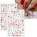 JMEOWIO 10 Sheets Valentines Day Heart Nail Art Stickers Decals Self-Adhesive Rose Love Nail Supplies Nail Art Design Decoration Accessories - Buy Online on SooperMarket.com