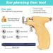 Professional Ear Piercing Gun Kit with Hypoallergenic Surgical Studs - Stainless Steel Body & Nose Earrings Piercing Machine - Reusable Set in Yellow - Buy Online on SooperMarket.com