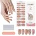 Kalolary 20PCS Semi Cured Gel Nail Polish Strips  Pink Marble Adhesive Full Wrap Gel Nail Art Sticker  Waterproof Gel Nail Wrap Stickers with Nail File and Stick(UV/LED Lamp Required)