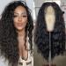 QD-Tizer Loose Curly Synthetic Lace Front Wig for Black Women - Long Black Curly Hair with Baby Hair, Heat Resistant, 180% Density - Buy Online on SooperMarket.com