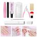 Dranng Gel Extension Nail Kit - Artificial Extension Nail Set With Tips For Girls Gel Nail Extension Fake Nails Kit Portable Gel Nail Extension Set Transparent Tips Nails Set For