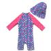 BONVERANO Baby Girls Long-Sleeve Swimsuit | UPF 50+ Sun Protection | Purple | 6-9 Months - Buy Online on SooperMarket.com