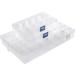 Snowkingdom Plastic Grid Box Storage Organizer Case - 3 Pack with Adjustable Dividers | 36 Grids + 2x15 Grids | Free Letter Stickers included - Buy Online on SooperMarket.com